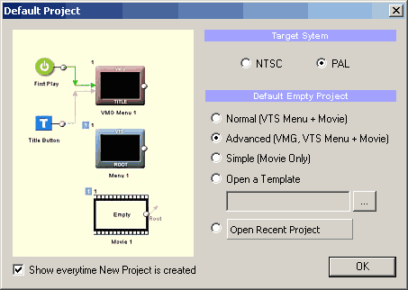 Er&ouml;ffnungsdialog in DVDLab Pro